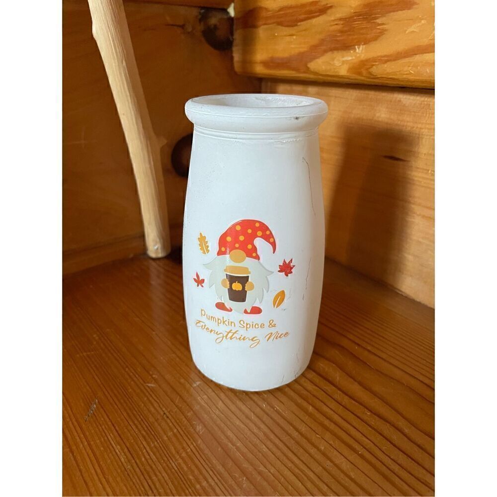 Painted Glass Gnome Canister